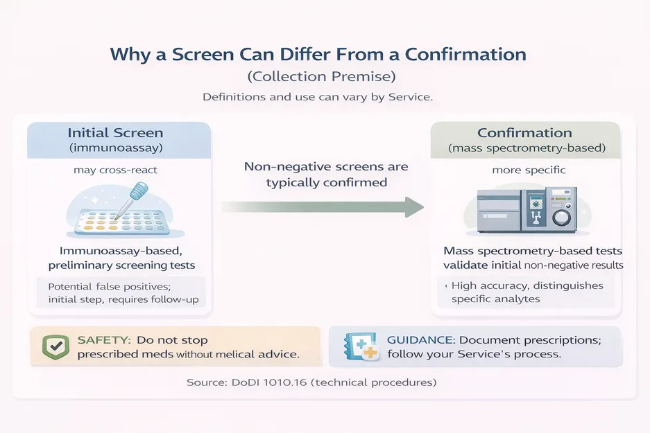 OTC drugs and why a military drug screen can vary from confirmation testing