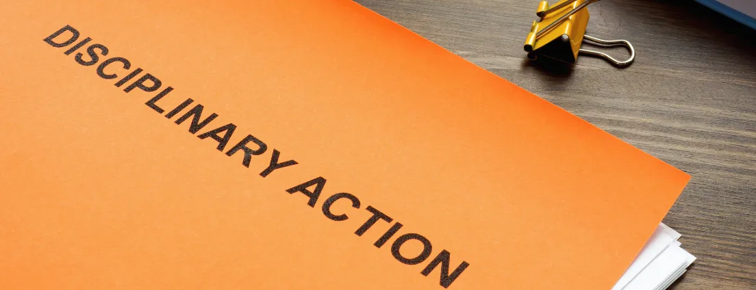 Disciplinary action folder concept pic for consequences of failed military drug test