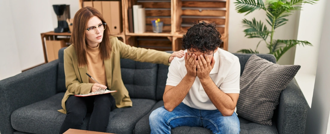 Image of Coast Guard member in counseling for substance abuse support