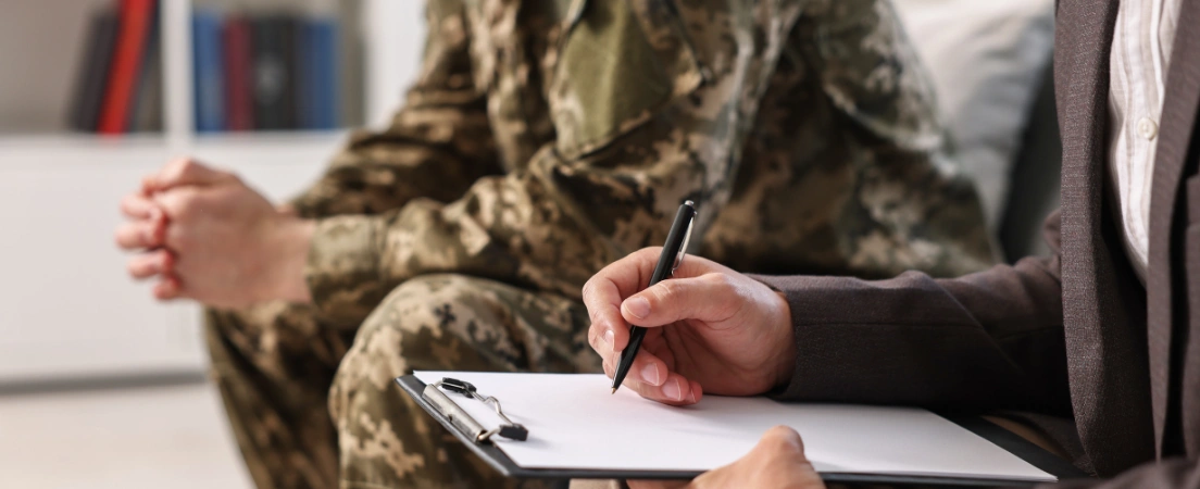 Image of a military service member being counseled about administrative actions following a positive Spice urinalysis